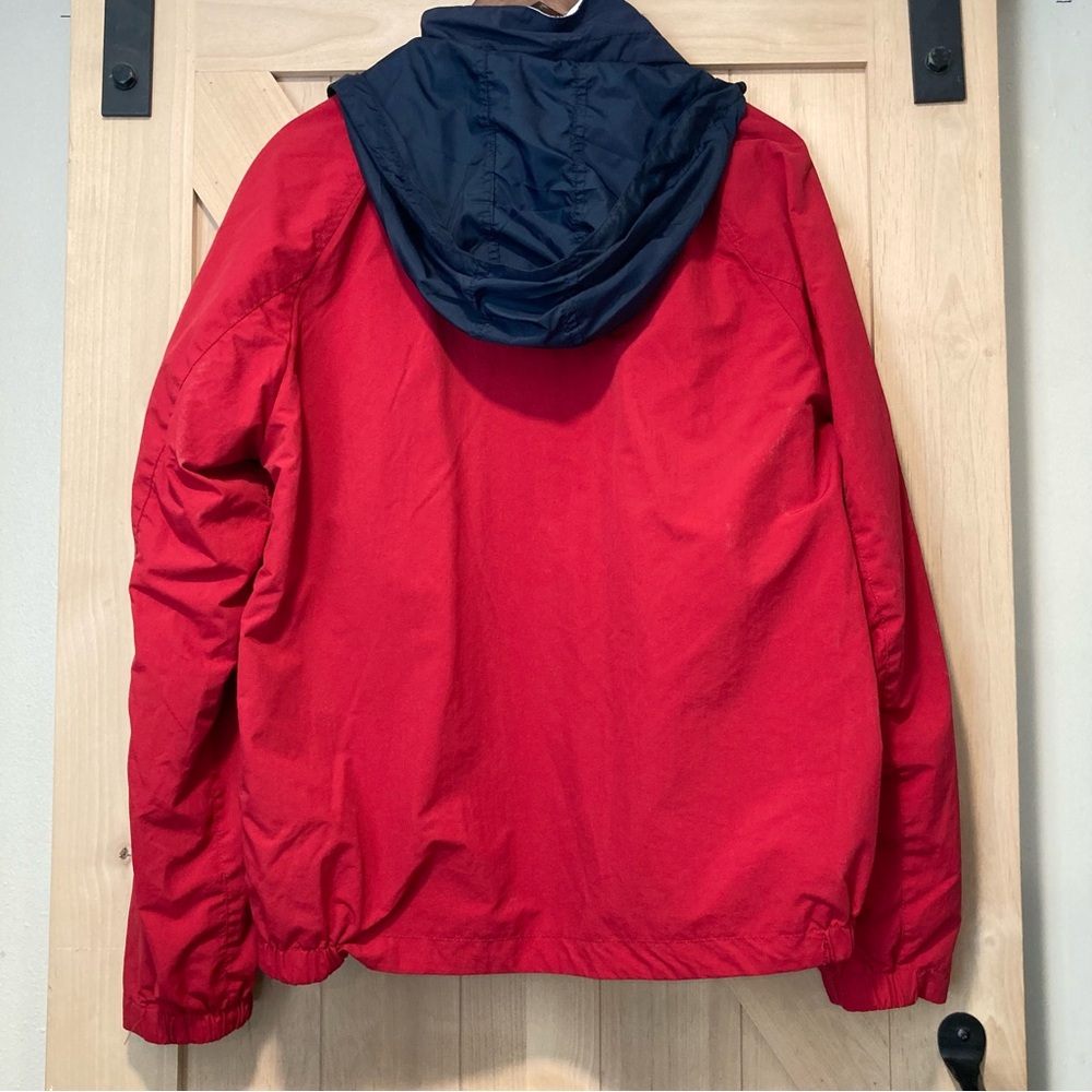 Nautica Red Windbreaker with Navy Details Mens Medium - Picture 8 of 15